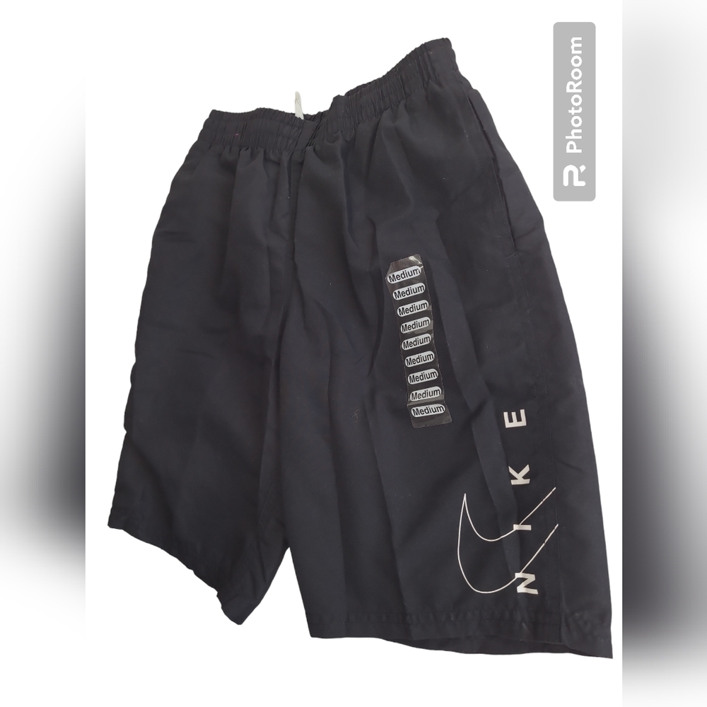 Nike Boy's Volley Board Shorts Surf Black Swim Trunks Medium Liner Pockets New - Picture 3 of 14